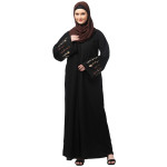 NAZNEEN EMBROIDERY AT SLEEVE 2 SIDE POCKET FRONT OPEN ABAYA
