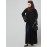 NAZNEEN EMBROIDERY AT SLEEVE 2 SIDE POCKET FRONT OPEN ABAYA