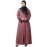 NAZNEEN SLEEVES AND HIJAB FLOWERS AND LINES EMBROIDRY FRONT OPEN ABAYA