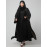 Nazneen  Both front shoulder to bottom , Sleeves and Hijab Stone Hand Embroidered with inner Cardigan Style Abaya with Hijab