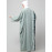 NAZNEEN EMBROIDERY AT FRON AND SLEEVES CONTRAST FRONT OPEN KAFTAN ABAYA WITH  HIJAB