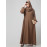 NAZNEEN EMBROIDERED SLEEVE  WITH ELASTIC  A LINE MATT NIDA ABAYA WITH HIJAB
