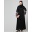 NAZNEEN EMBRODERY AND CONYTRAST  2 SIDE POCKET SLEEVES  FRONT OPEN ABAYA