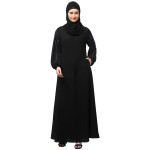 NAZNEEN EMBROIDERED SLEEVE  WITH ELASTIC  A LINE MATT NIDA ABAYA WITH HJAB