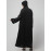 Nazneen Sleeves and Hijab Thread Embrodery Front Open Black Shine Nida Abaya