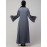 Nazneen Neck and Sleeve Resham Embroidered  A line Party Abaya