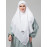 Nazneen White Triangle tow layers tie at back Ready to wear Hijab cum Naqab