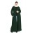 Nazneen halal fashion  Front open Abaya-Bottle Green with side pocket