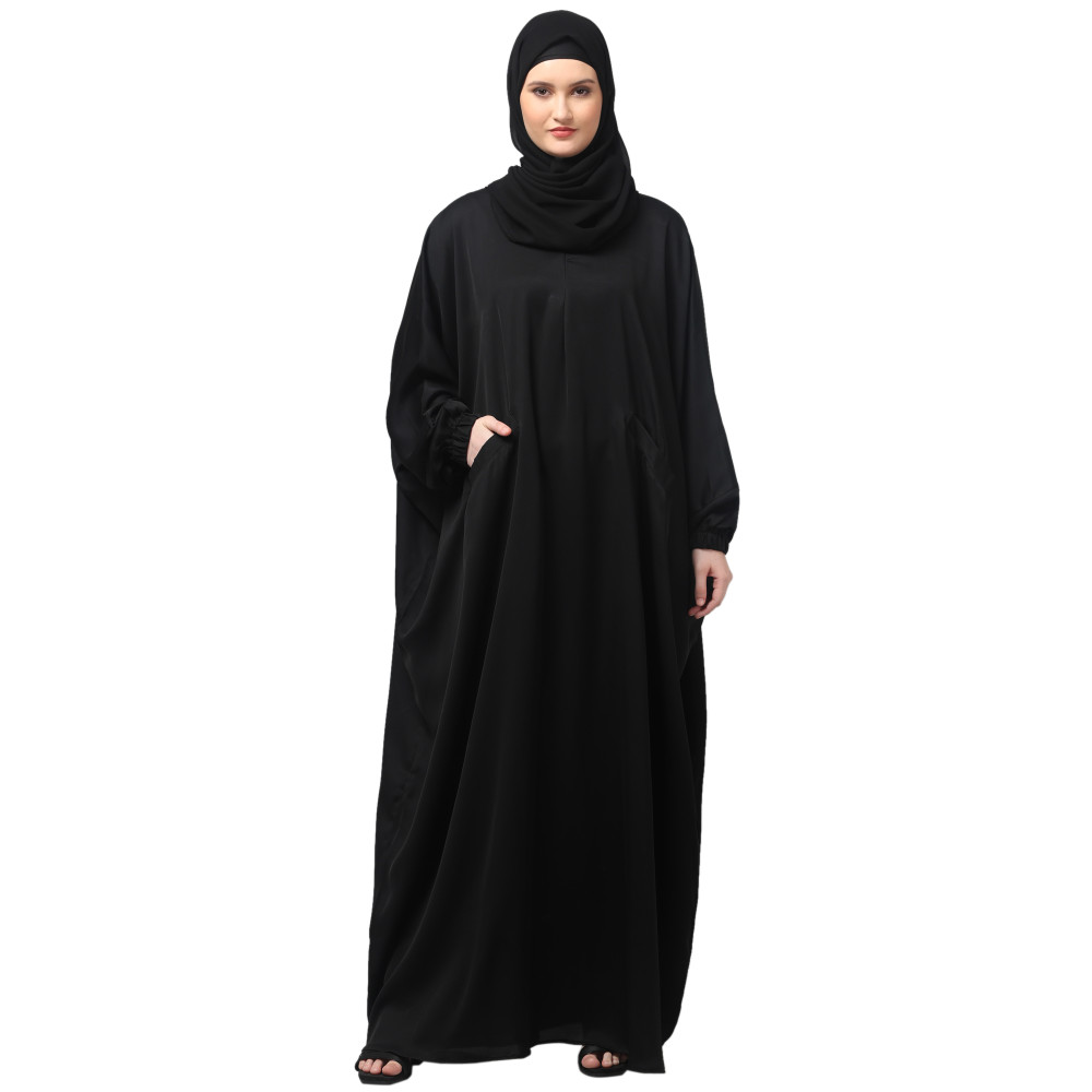 NAZNEEN 2 FRONT POCKET ELASTIC AT SLEEVE FREE SIZE NIDA KAFATN 