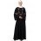 Nazneen yoke embroidered Pleated Bell sleeve Flare Abaya