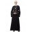 Nazneen hand embroidery on front and bell sleeve  A line Abaya