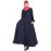 Nazneen Embroidered Patch Umbrella Navy Abaya