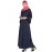 Nazneen Embroidered Patch Umbrella Navy Abaya