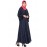Nazneen Embroidered Patch Umbrella Navy Abaya