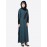 Nazneen Patch Contrast Cuff Teal Kaftan