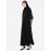 Nazneen Patch Contrast Cuff Black Kaftan