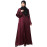 Nazneen Sleeves and Hijab Thread Embrodery Front Open Wine Abaya