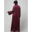 Nazneen Sleeves and Hijab Thread Embrodery Front Open Wine Abaya