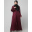 Nazneen Sleeves and Hijab Thread Embrodery Front Open Wine Abaya