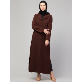 Nazneen Front open Coat Collar Self Fabric Button Coat style Abaya /Burqa / Naqab