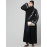 NAZNEEN SLEEVE AND HIJAB LEAF EMBROIDERED FRONT OPEN ABAYA