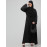 Nazneen Sleeves and Hijab Silver hand embroidred A line Abaya