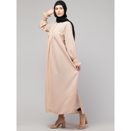 Nazneen Pleats at chest Smoking Sleeve Casual Abaya / Naqab/ Burqa