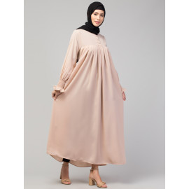 Nazneen Pleats at chest Smoking Sleeve Casual Abaya / Naqab/ Burqa