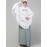 Nazneen Islamic Calligraphy printed stretchable Jersey smoking at sleeve Jilbab cum prayer khimar Hijab