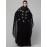 Nazneen double layer hand contrast embroidery butterfly Abaya