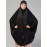 Nazneen Ready to Wear tie at back smoking at wrist with Naqab instant Khimer Prayer hijab For Hajj and Umrah