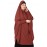 Nazneen Smoking at Sleeve instant ready to wear tie at back Jilbab cum Khimer Hijab with Nose piece (RUST)