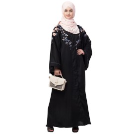 Nazneen Front to back resham embroidery  Front open Dubai Style Kaftan cum Abaya