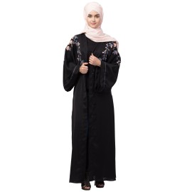 Nazneen Front to back resham embroidery  Front open Dubai Style Kaftan cum Abaya