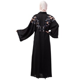 Nazneen Front to back resham embroidery  Front open Dubai Style Kaftan cum Abaya