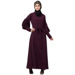 Nazneen long cuff full balloon sleeve with belt A line Abaya