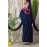 Nazneen Front Long Frill Contrast Flowers Party Abaya