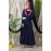 Nazneen Front Long Frill Contrast Flowers Party Abaya