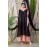 Nazneen Embroidered Neck Band Double Layer Party Abaya