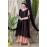 Nazneen Embroidered Neck Band Double Layer Party Abaya