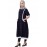 Nazneen Contrast Band At Bottom And Sleeve Front Open Tunic