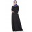 Nazneen Slant Cut At Waist Black Grey Travel Abaya