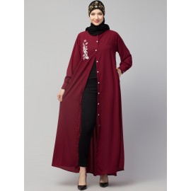 Nazneen Front Open with Embroidery Casual Abaya