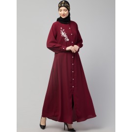 Nazneen Front Open with Embroidery Casual Abaya