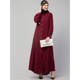 Nazneen Front Open with Embroidery Casual Abaya