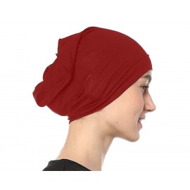 Nazneen Women's Tube Hijab Bonnet Cap Under Scarf Pullover (MAROON)