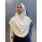 Nazneen front gather & pleated with Cristal stone ready to wear prayer Hijab (WHITE)