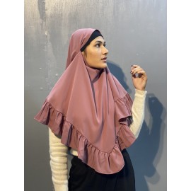 Nazneen triangle all-around frill tie at back head ready to wear Hijab cun Naqab