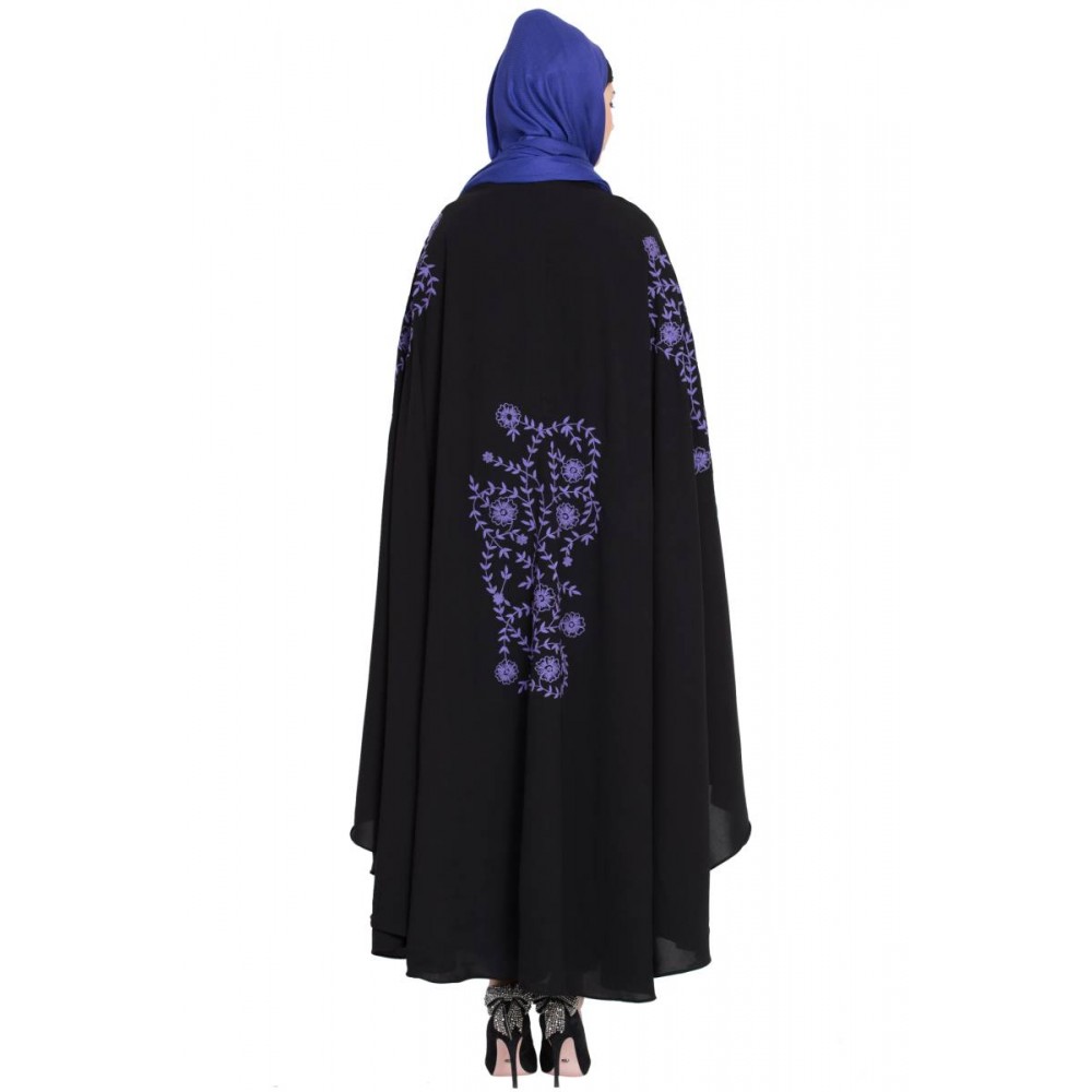 Nazneen Purple Embroidered Irani Kaftan