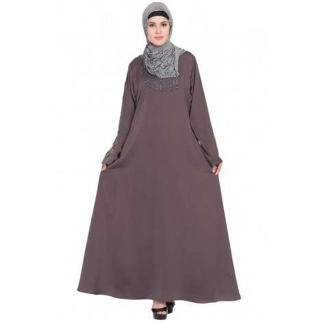 Nazneen Sleeve Embroidered Umbrella Abaya